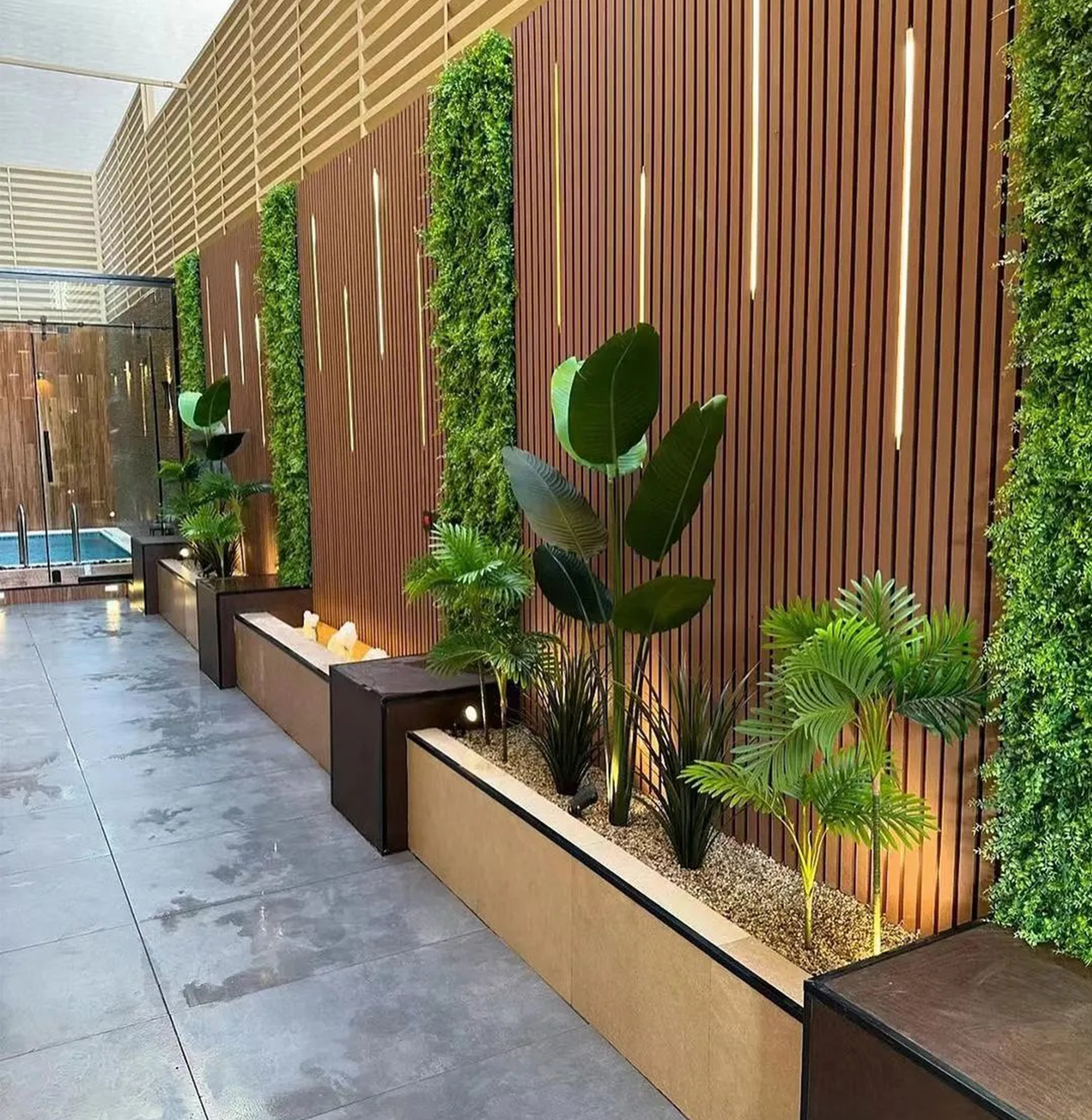 Cladding Wood WPC Grille Board for Bathroom Waterproof Fluted Grain Panels