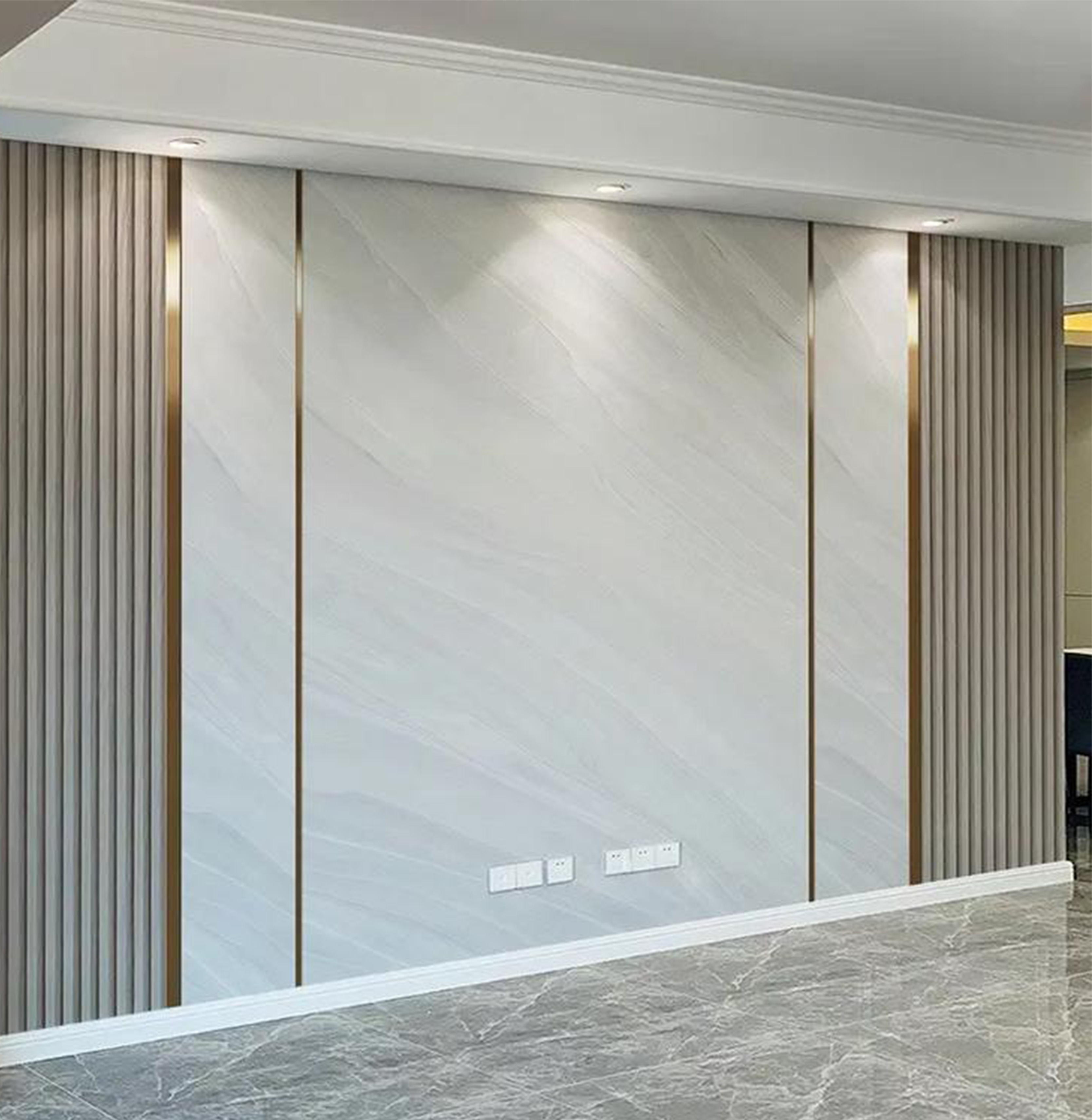 Indoor Plastic Brick Wood Decor Great Fluted WPC Grille Board Wall Panels Wall Interior